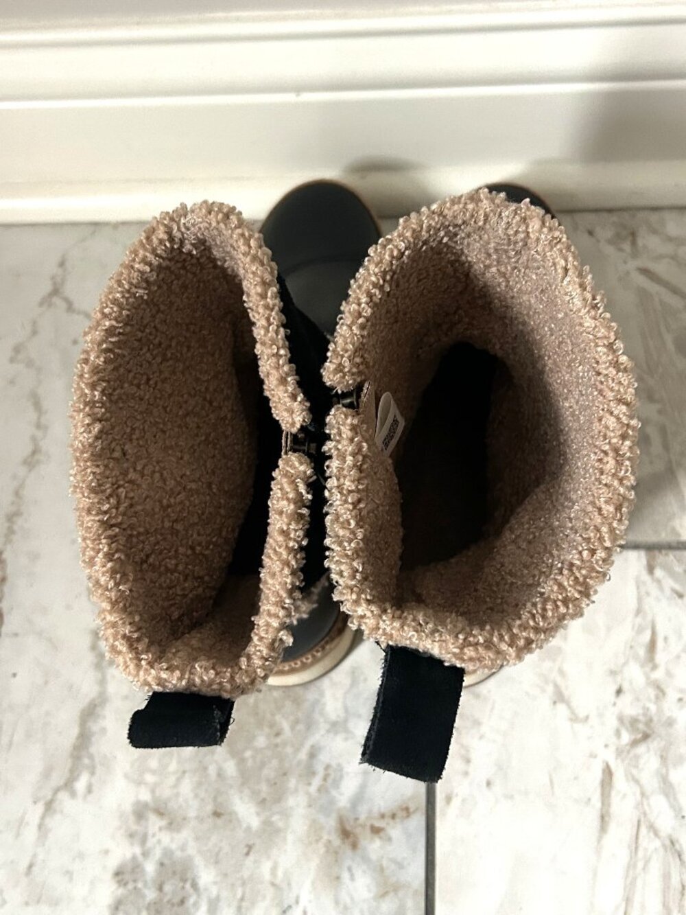 TOMS Makenna Womens 6.5 Black Leather Faux Fur Lined Winter Boots 10014172 - Picture 5 of 9
